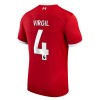 Jalkapallo Peliasut Liverpool 2023-24 Virgil 4 Koti Pelipaita Lyhythihainen